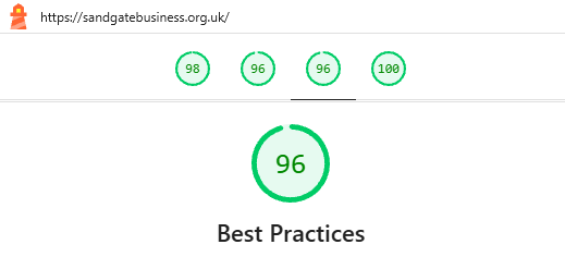 Best Practices data screenshot