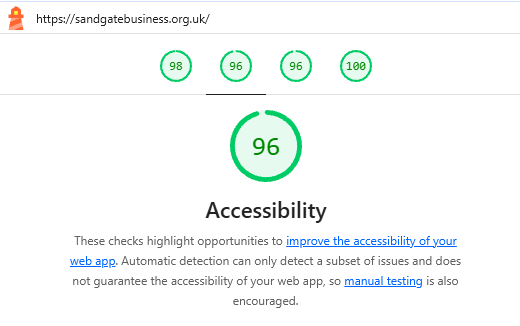 Accessibility data screenshot