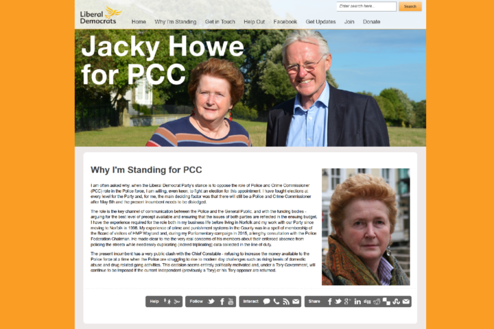 Jacky Howe website screenshot