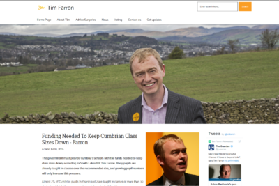 Tim Farron MP Homepage Screenshot