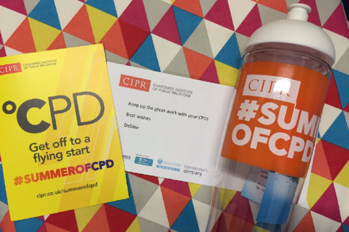 CIPR Summer of CPD mailing including water bottle