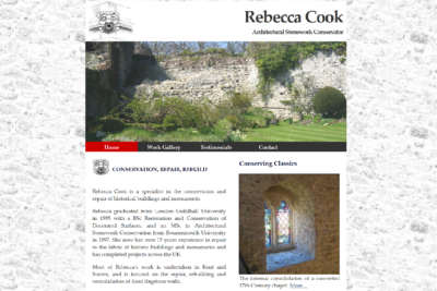 Rebecca Cook website screenshot