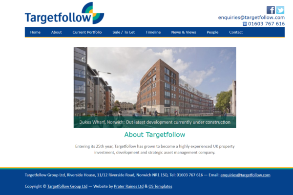 Targetfollow website screenshot