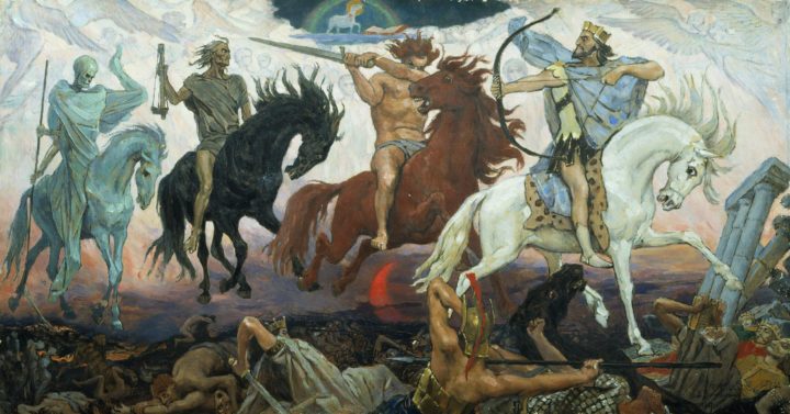 Four Horsemen of Apocalypse, by Viktor Vasnetsov. Painted in 1887. Viktor Mikhailovich Vasnetsov [Public domain] No Deal Brexit