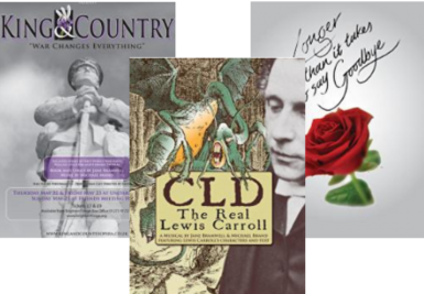 Oxford Musical Theatre: Cover / poster of "King and Country", "Longer than it takes to say Goodbye" and "CLD"