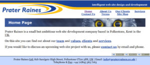 Prater Raines corporate website in 2007