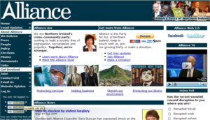 Alliance Party website in 2009