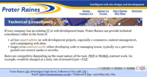 Prater Raines website in 2011