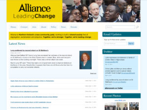 Alliance Party website in 2011
