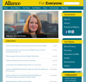Alliance Party website in 2013