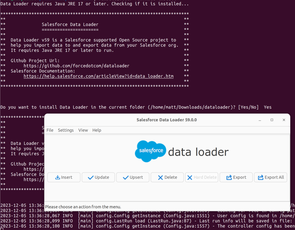 Salesforce Data Loader running on Ubuntu